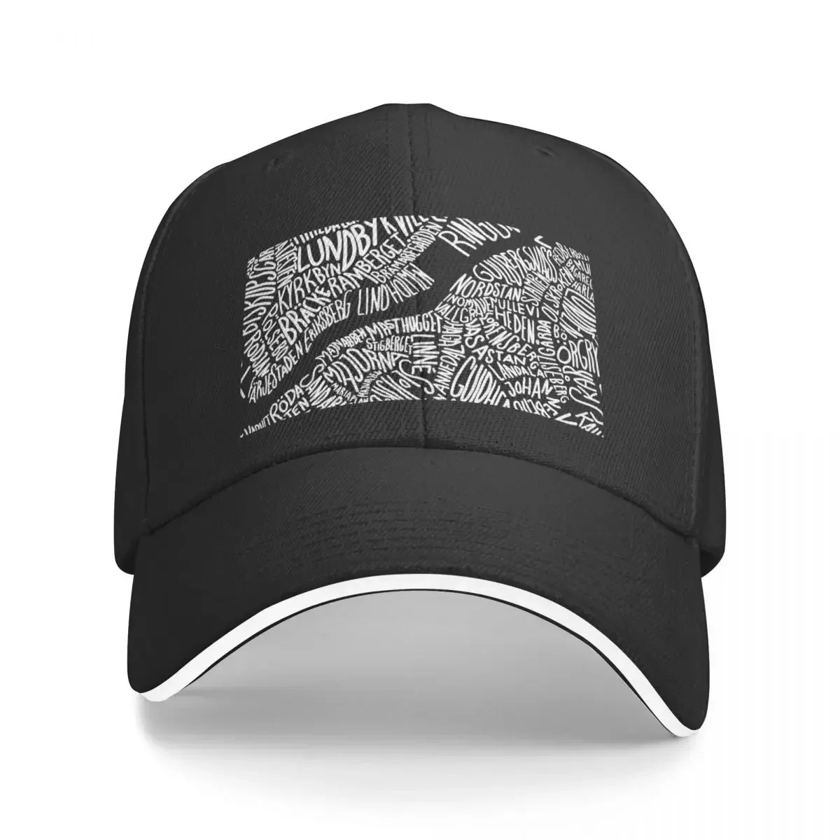 Typographic Map of Gothenburg (Black) Baseball Cap dad hat Thermal Visor Designer Hat Mens Tennis Women's