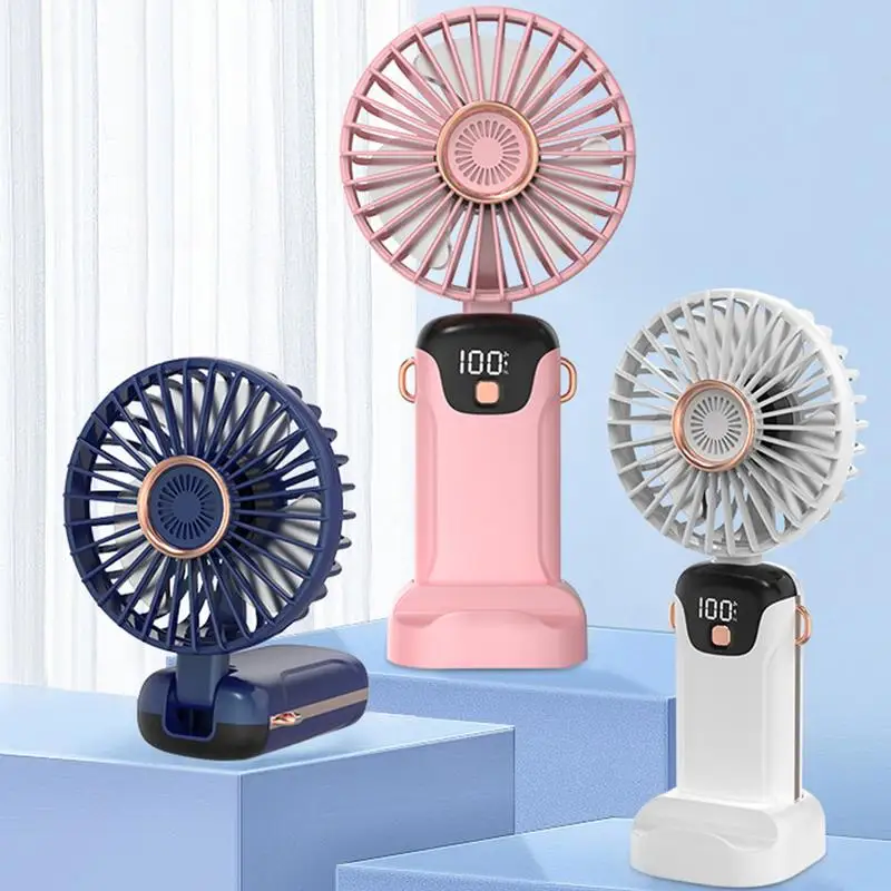 Portable Personal Fan USB Small Handheld Desktop Mini Fan USB Pocket Cooling Fan With 5 Speeds Electric Desktop Fan With Lcd