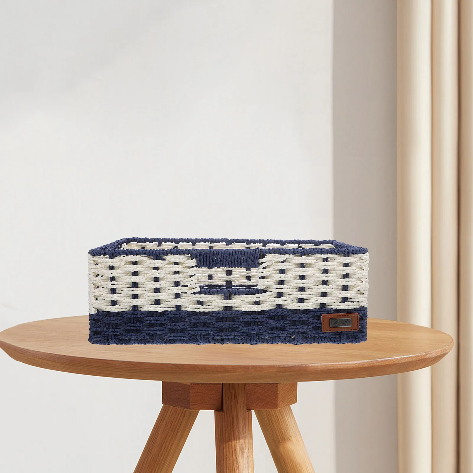 

Woven Blue Beige Desktop ganizer Large Capacity Home Storage ganizer For Toy Decor Toy Clothes Storage Solution
