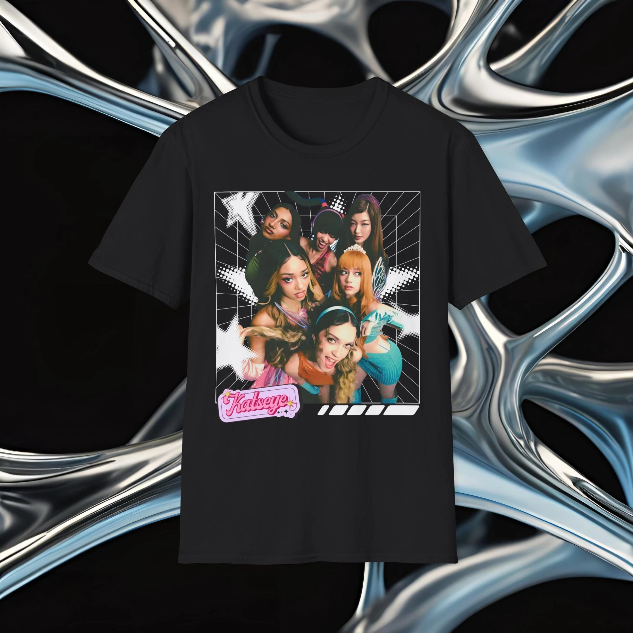 Katseye Y2K Star Unisex T-Shirt, Eyekon Design, Grafik-T-Shirt, Softstyle-Shirt, Oberteil im Vintage-Stil – Detail 6