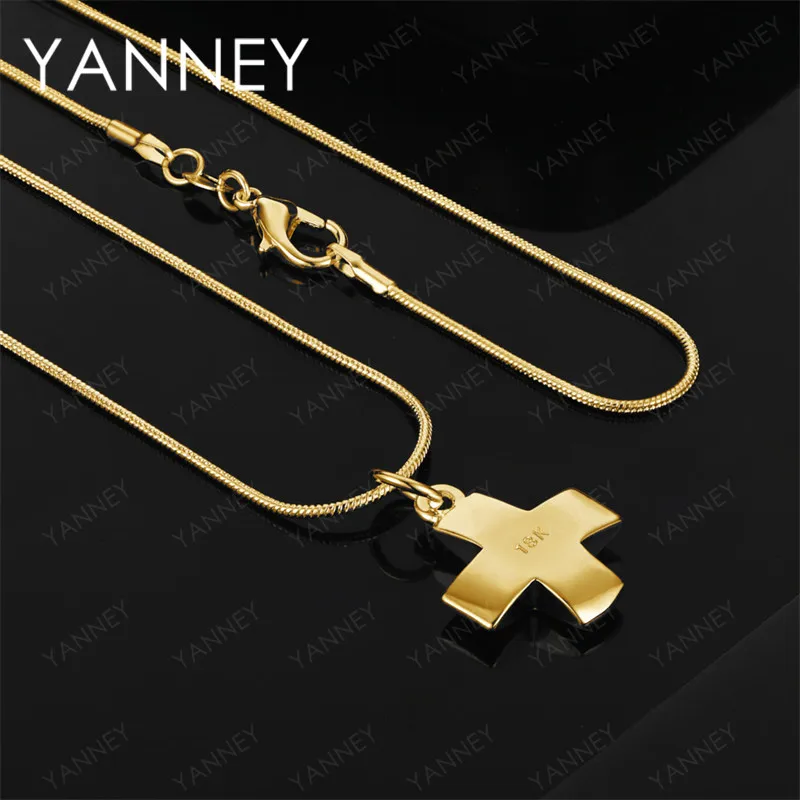 

925 Sterling Silver 18K Gold 16-30 Inch Exquisite Cross Pendant Necklace Fashion Women's Jewelry Wedding Accessories