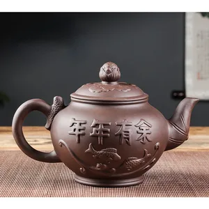 Großkapazität Yixing Put von lila Tontee, Hand -Lotus -Teekanne, Home Tee Infuser, Retro -Set, 1000 ml 12 Hauptverkäufe Retro -Teekanne - №9
