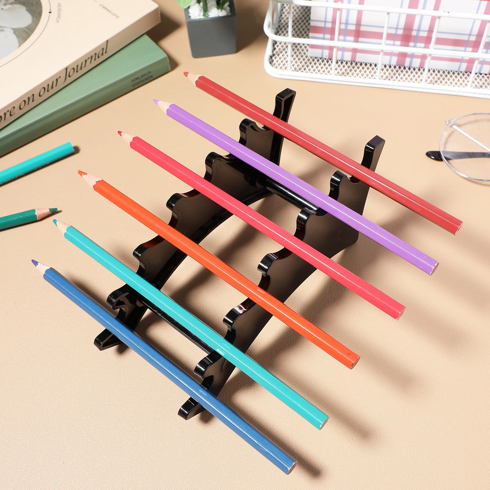 

2Pcs Multi-Grid Acrylic Pen Holder Creative Design Desktop Stationery Organizer Pencil Ruler Makeup Brush Cup Pen Holder Cup