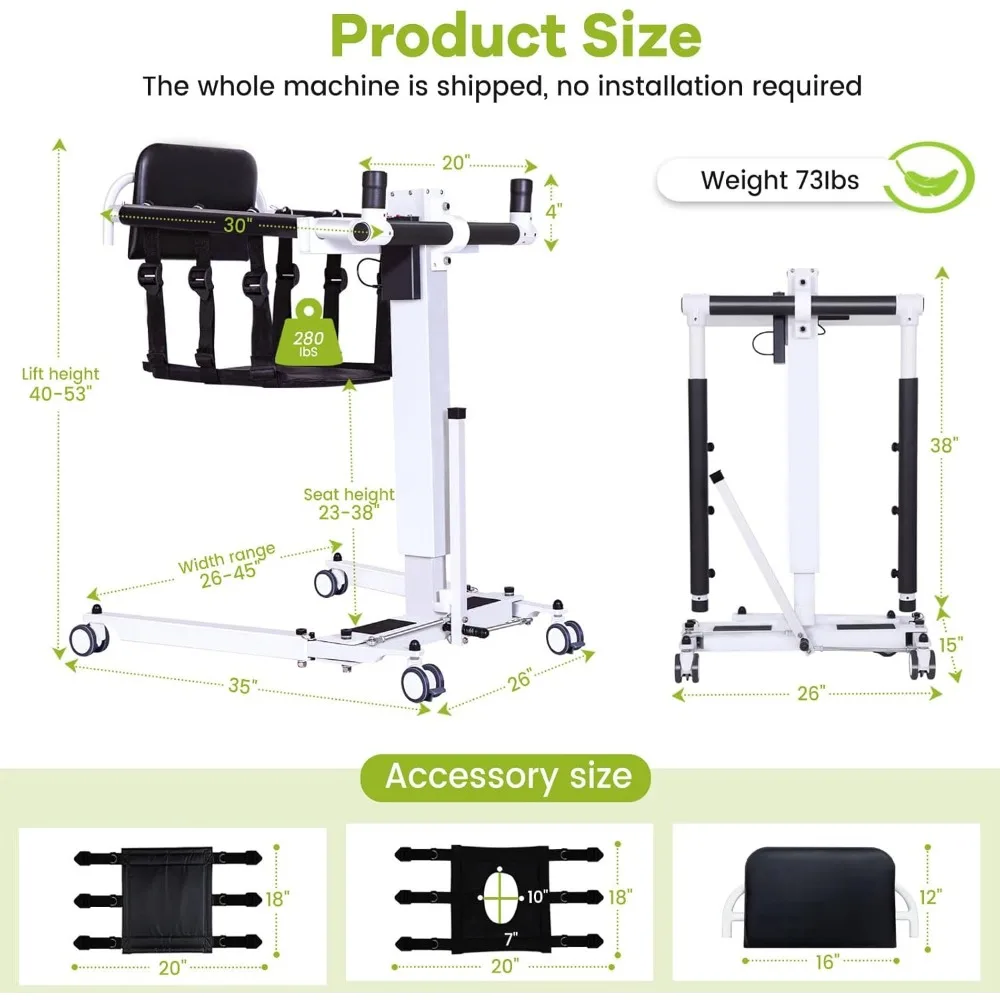 Upgrade-Electric Transfer Lift,Patient Lift Transfer Chair for Home,Folding Portable Patient Lift for Car,Handicap Lift Shower