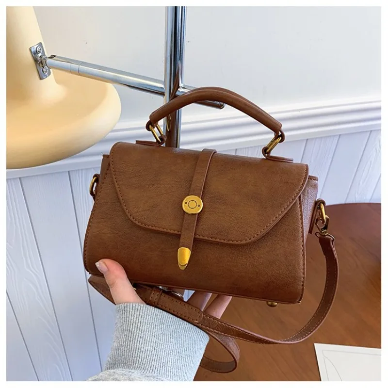 

Fashionable Unique Diaper Bag High End Classic Square Satchels Women Leather Shoulder Bag Trendy Commuter Elegant