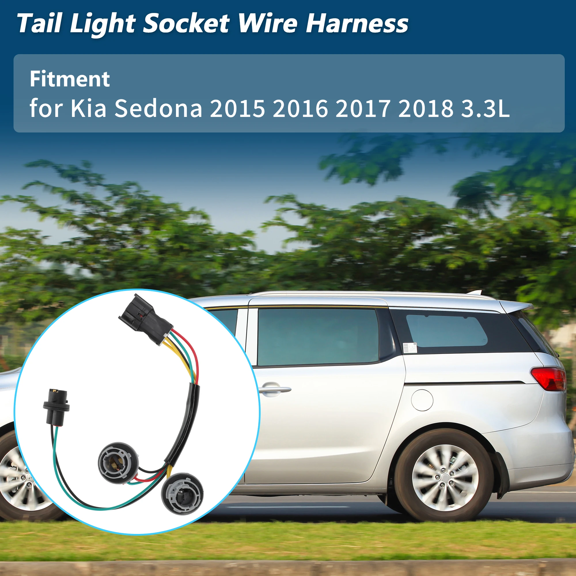 

UXCELL Tail Light Socket Wire Harness for Kia Sedona 2015-2018 3.3L No.92480-A9020