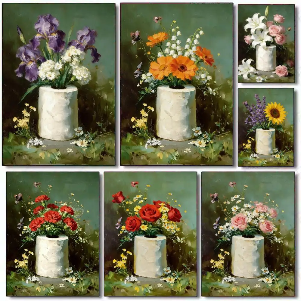 Póster divertido con diseño de arreglo floral en rollo de papel, regalos navideños, decoración diseñada para el hogar, restaurante, espacio de oficina, arte de pared