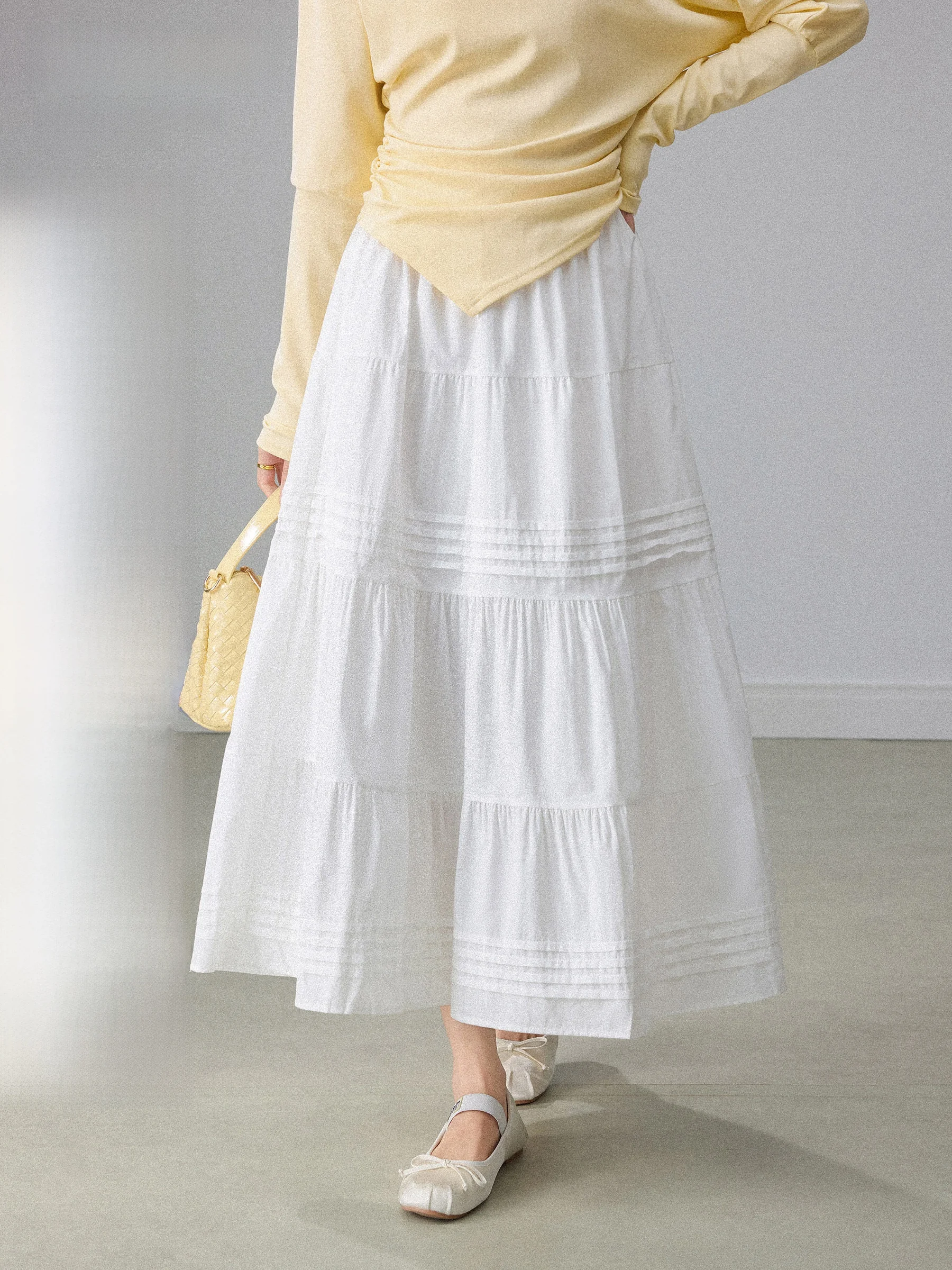 

Юбка А-силуэта с высокой талией, женская, белая, в корейском стиле, нежная, весенне-летняя, модная, элегантная юбка-зонтик