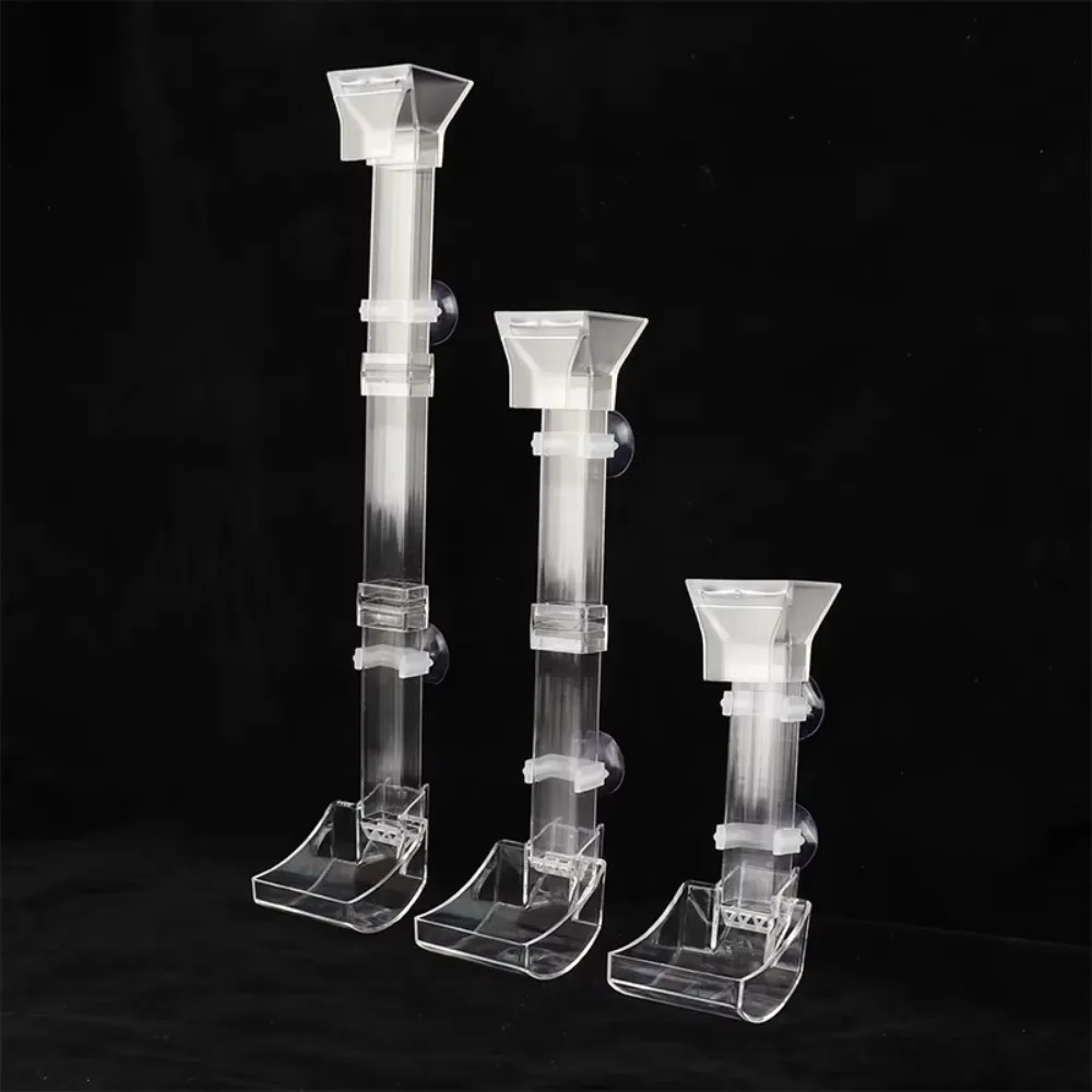 Transparent Aquarium Fish Tank Feeder Tube with Suction Cup Fixed Point Shrimp Feeding Dish Acrylic Durable