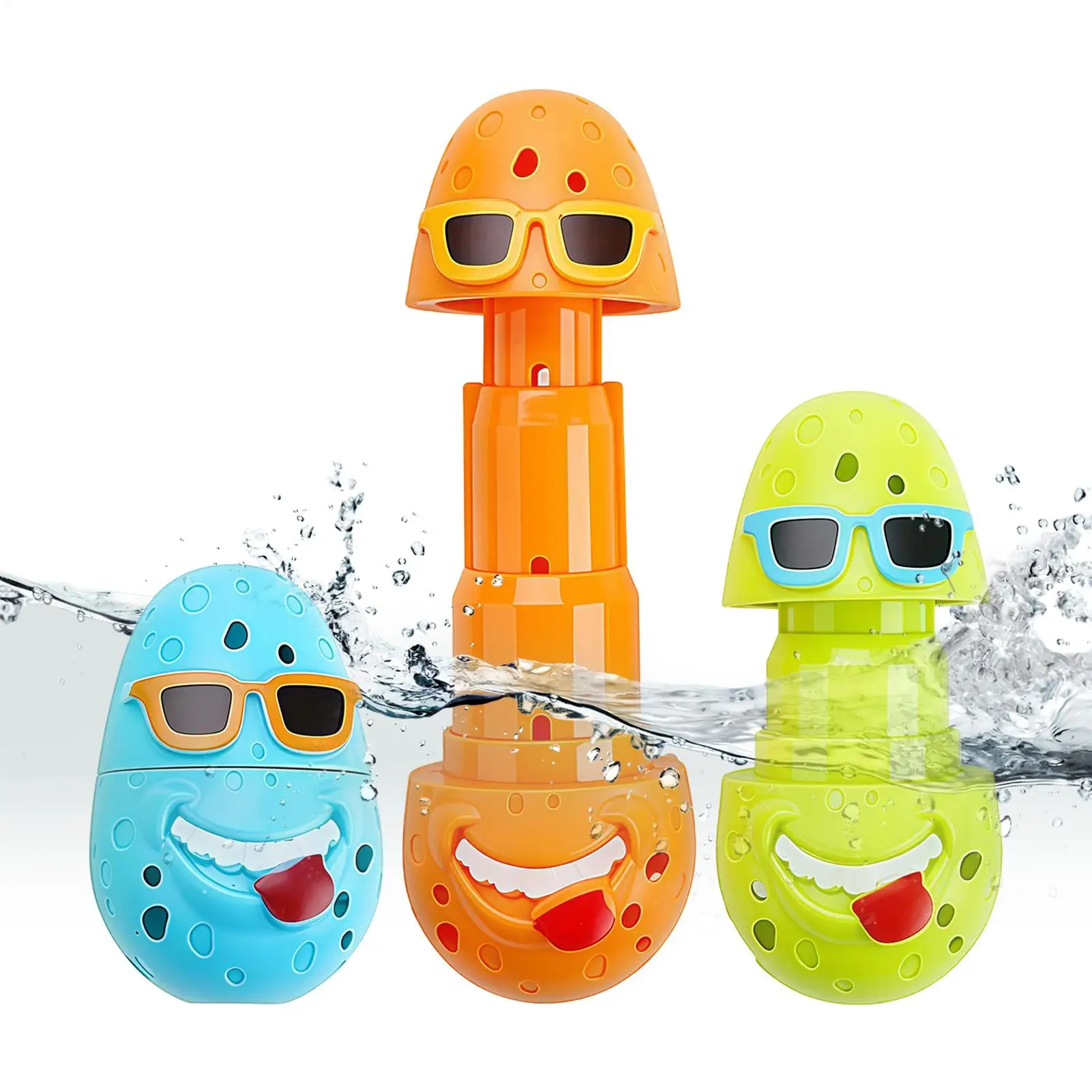 Pool Dive Toys 3 Pieces Floating Clown Eggs Funny Dive Sticks Underwater Sinking Pool Toys For Summer Underwater Backyard Water