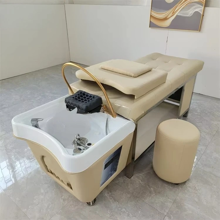 Customized Modern Backwash Shampoo Bed with Steam Head Therapy Basin Furniture Set for Barber Shop Hair Salon Spa