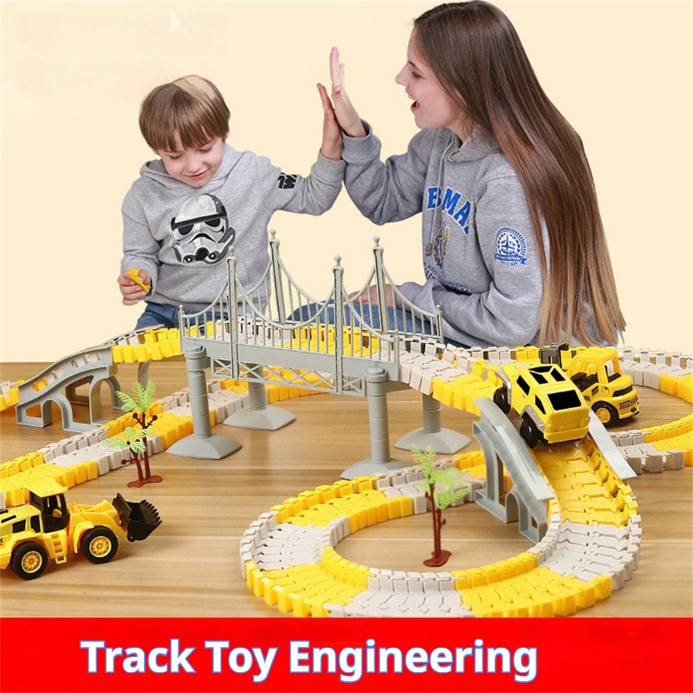 

Children Electric Magical Flexible Track Toy Car Engineering Car Kids Educational Toys Train Toys for Children Birthday Gift