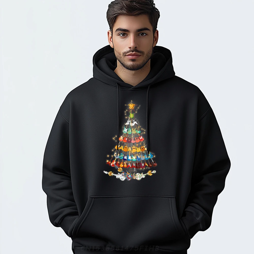 

Christmas Guitar Tree Lights Xmas Guitar Teacher Musician Graphic Shirts Men Female New In Tops & Tees Hoodies Vintage Style