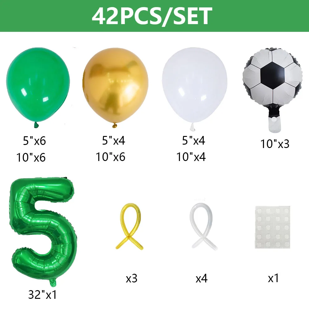 42 قطعة بالونات كرة القدم مجموعة 32 بوصة الأخضر 0-9 عدد كرة القدم احباط بالون كرة القدم المستديرة Globos لاستحمام الطفل الصبي حفلة عيد ميلاد