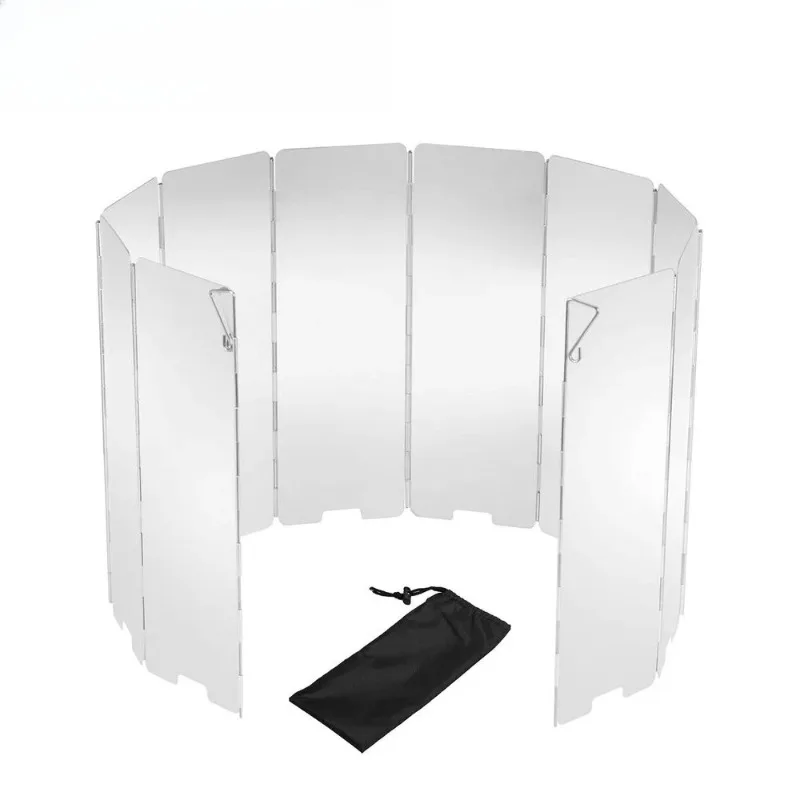 

8/9/10/12/14/16 Plates Gas Stove Wind Shield Outdoor Camping Picnic Cooking Burner Windproof Screen Aluminum Alloy Wind Screen