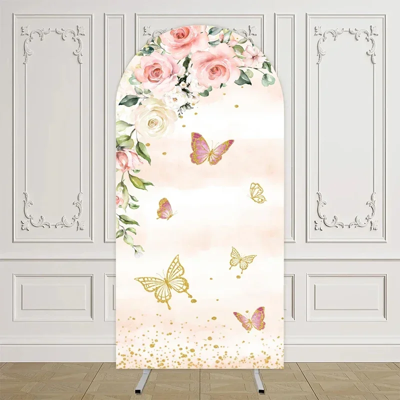 Mocsicka Spring Arch Photography Backdrop Sweet Happy Birthday Party Floral Scale Background Decor Cake Smash Photo Studio Props