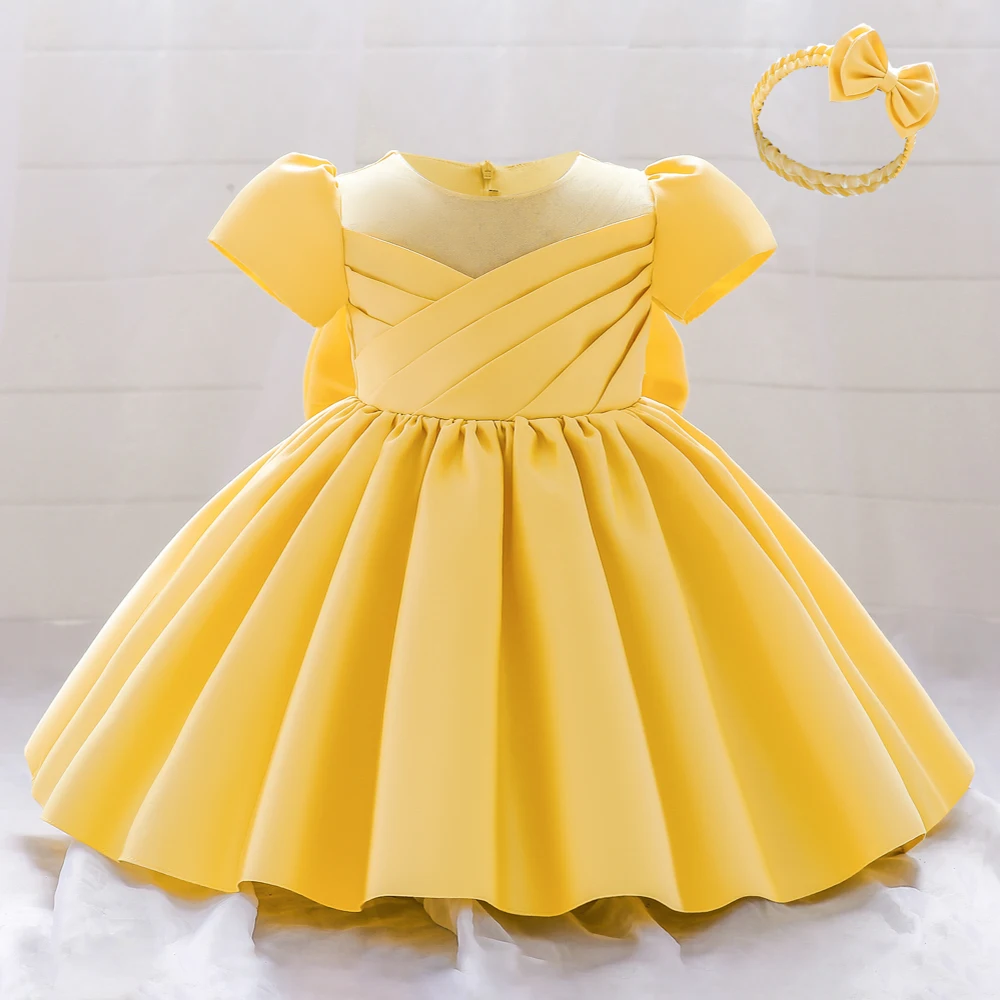 2PCS Infant Summer Dress For Baby Girls 1st Birthday Party Dresses Newborn Baptism Clothes Kids Girl Princess Wedding Dresses