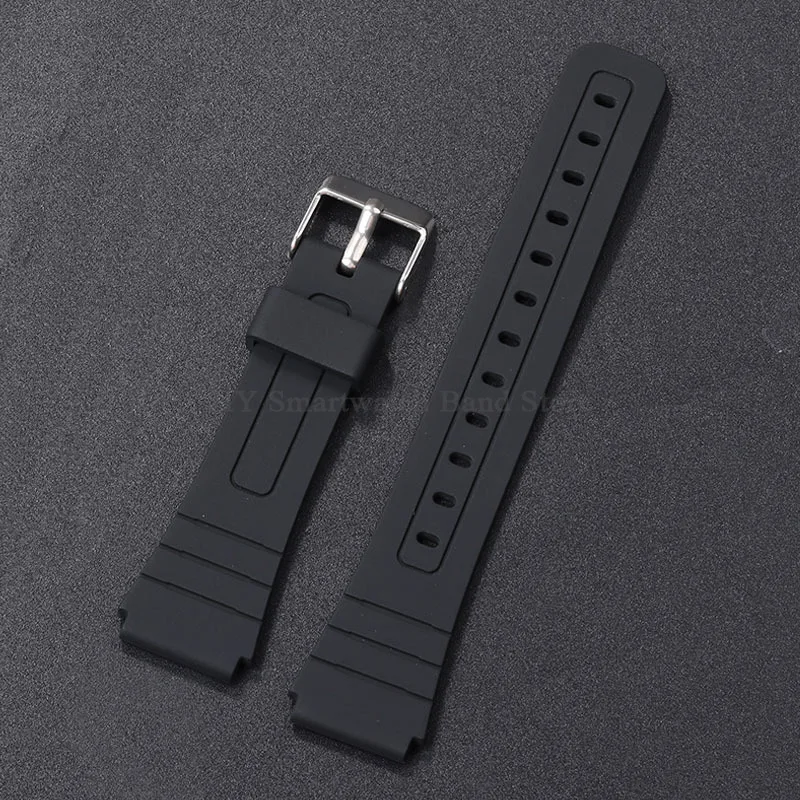 Soft Rubber Strap 18mm for Casio F91W W800H SGW400 F84 F105/108/A158/168 AE1200/1300 Waterproof Sport Wrist Band Men Bracelet