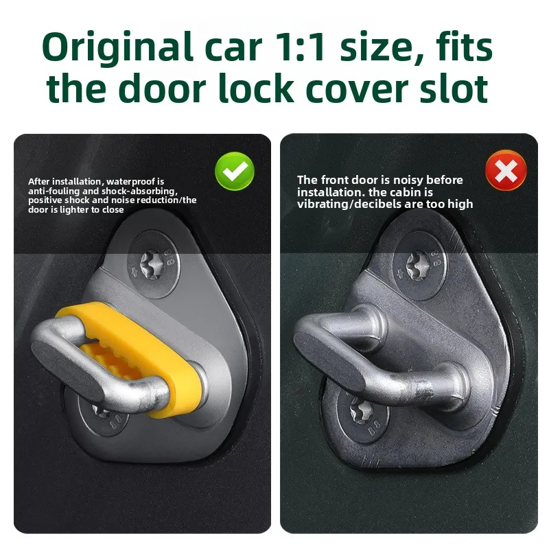 Silicone Car Door Shock Absorber Pads 4Pcs Universal Anti-Collision Quiet Buffer Stops for Vehicle Door Latch