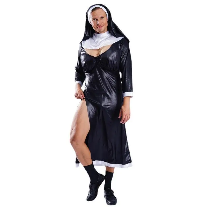 Perruque de Costume d'halloween Par pour hommes, vêtements de spectacle eup, tenue de scène, faux vêtements féminins, Costume de Cosplay pour hommes