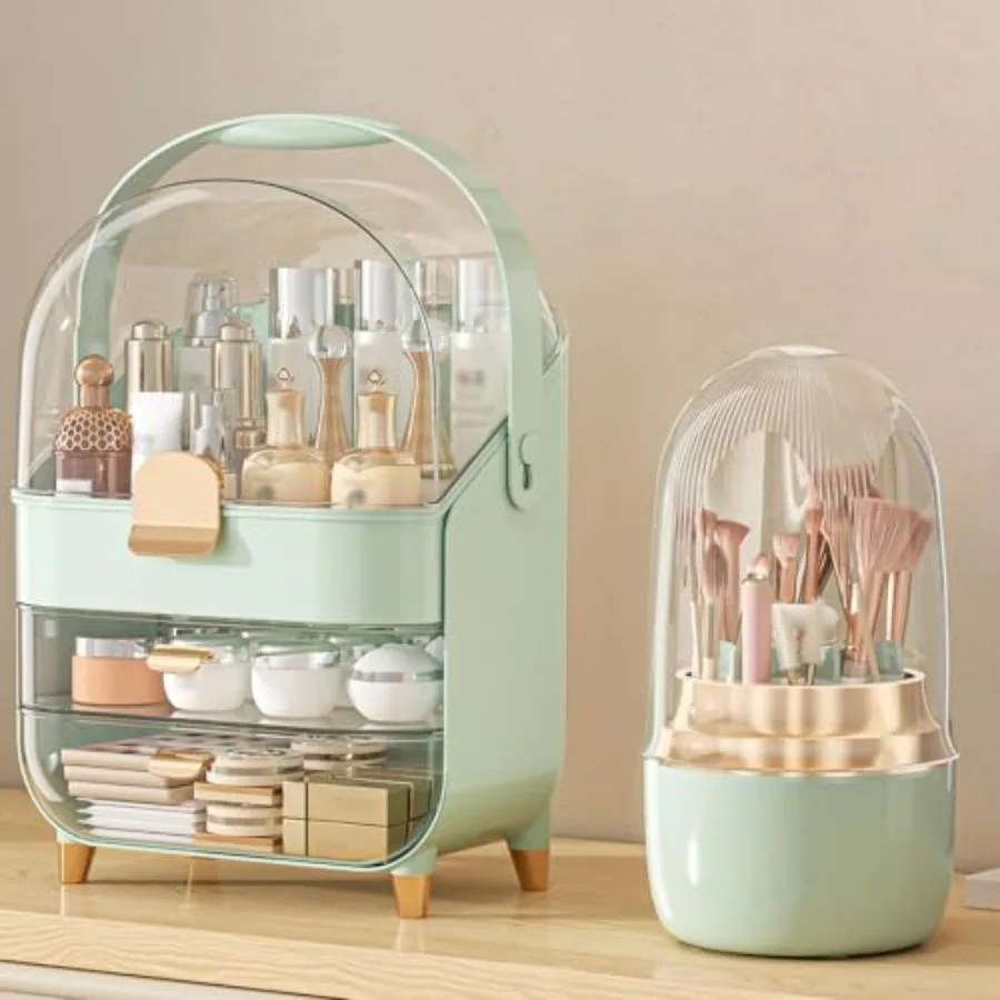 

Makeup Organizer Skincare Holder Bathroom Counter Organizer Storage Box Cosmetic Display Cases Teen Girl Gifts Trendy Stuff Mak