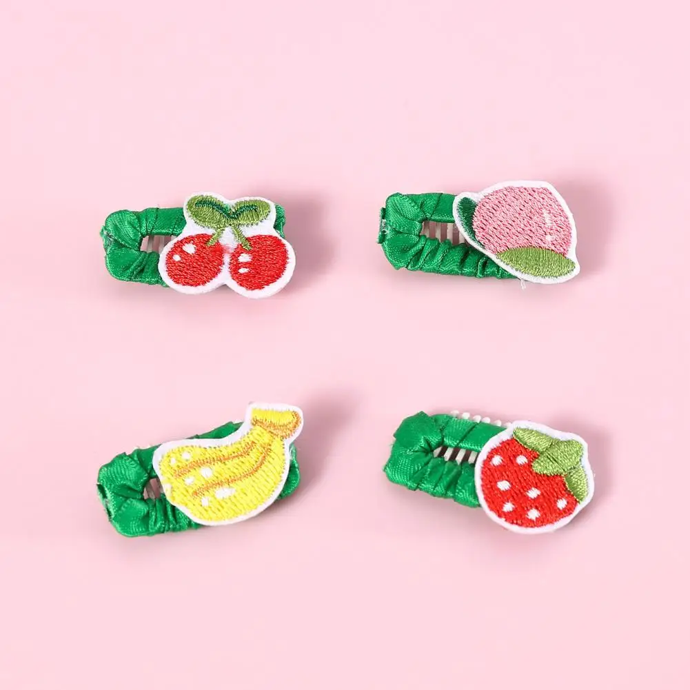 Pet Hairpin Pet Hair Accessories Embroidered Fruit Hair Clips for Dogs Cats Banana Strawberry Peach Cherry Sweet Stylish Peach