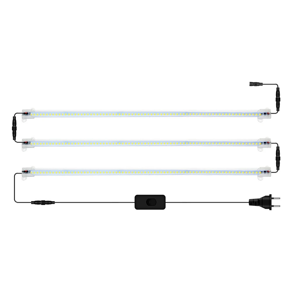 ABHU LED 성장 빛 스트립 50Cm 실내 꽃 랙 식물 전체 스펙트럼 램프 EU 플러그 성장