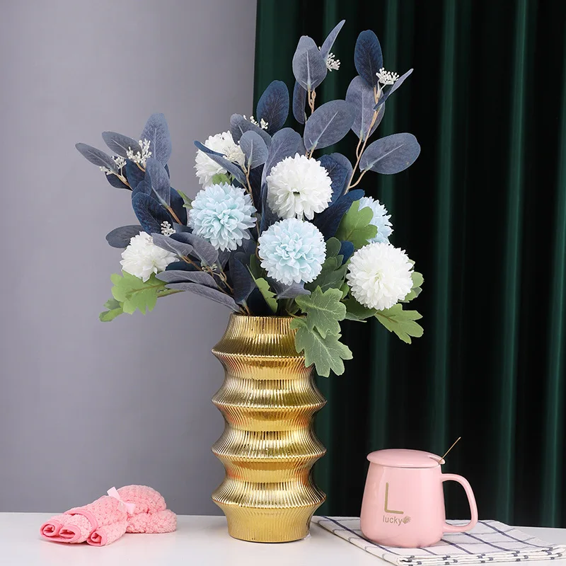CX gold porcelain vase geometric section hydroponic flower arrangement accessories aquarium home decoration