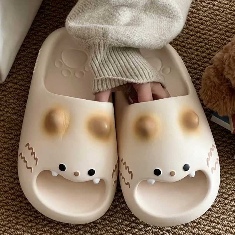 Cat Paw Slippers for Women Wearing Summer 2026 New Thick Soled Non Slip Indoor Home Shoes with Cat Paw Print Slippers