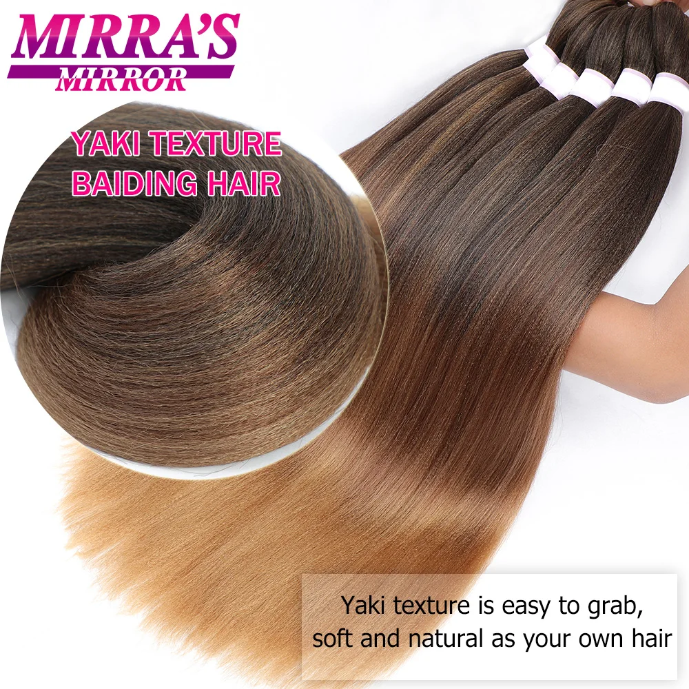 Extensiones de cabello trenzado preestirado, cabello sintético a granel, trenzas Jumbo rectas YAKI, 30 ", Marrón degradado, venta al por mayor