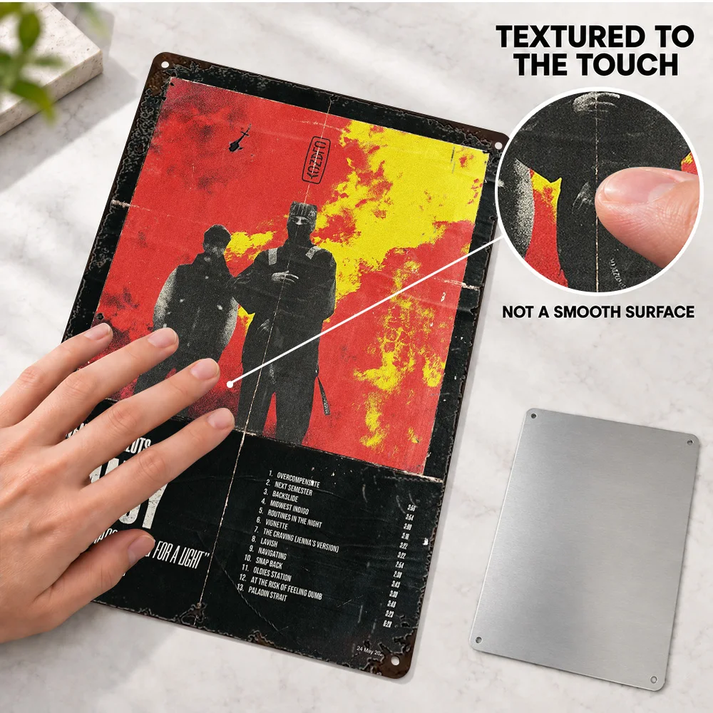 Twenty One Pilots Clancy Music Album Aluminum Poster Customized Metal Sign Classic Graphic Style Wall Art For Listening Room