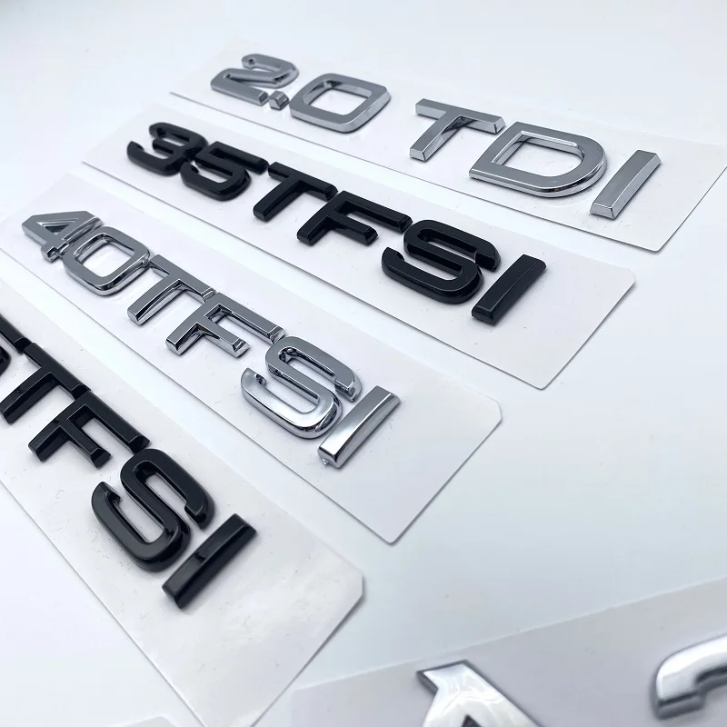 Chrome Glossy Black Flat Letters ABS Emblem2.0T 2.0TDI 35TFSI 40TFSI for Audi A3 S3 Car Trunk Lid Nameplate Badge Logo Sticker