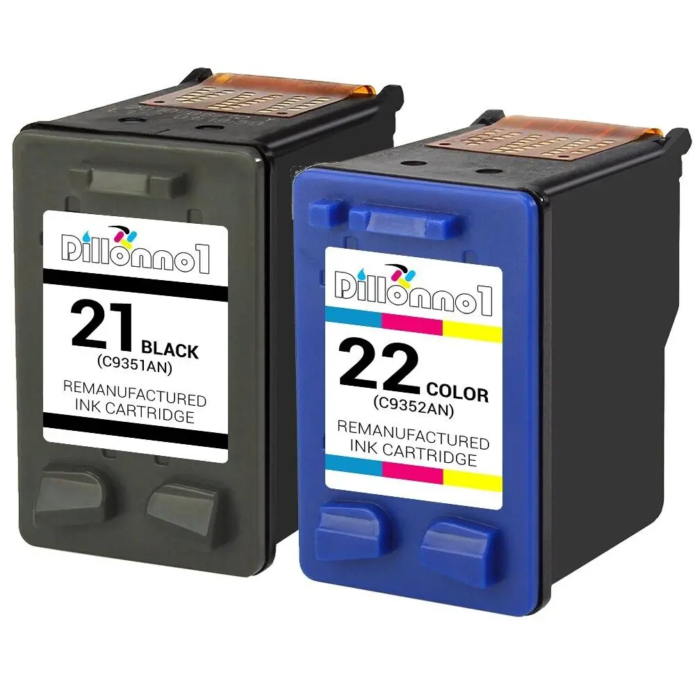 Combo d'encre de couleur noire pour HP 21/22, 2 paquets, pour Deskjet 3910 3920 3930 3940