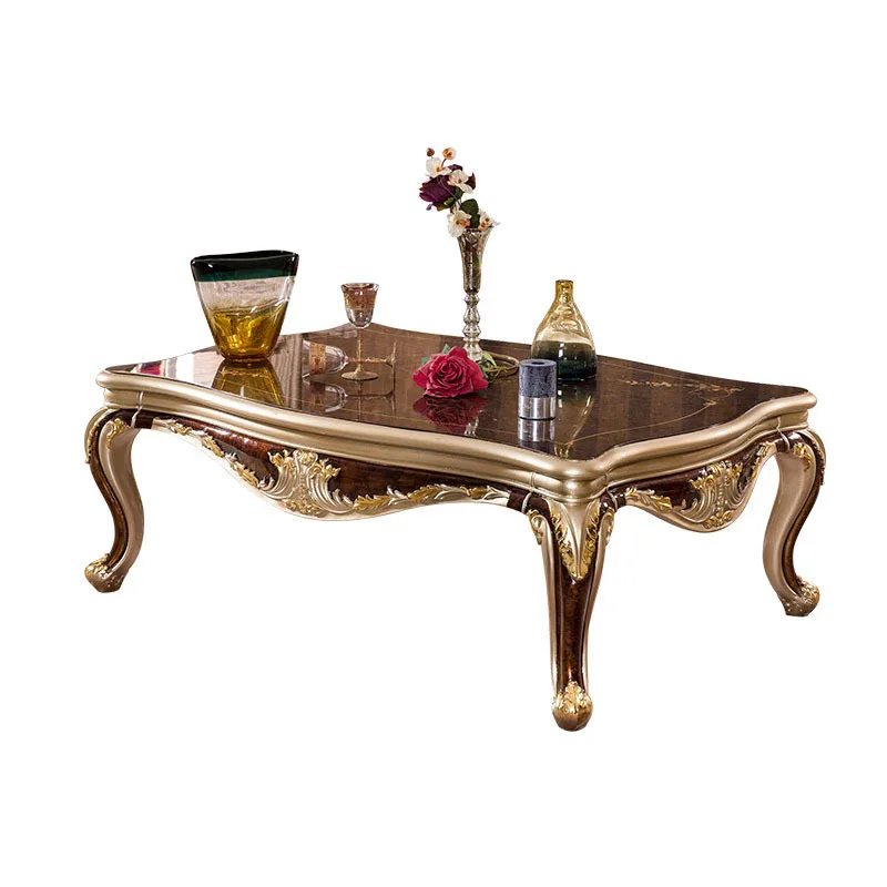 

European-style square coffee table birch carved tea table French court size apartment small tea table villa furniture
