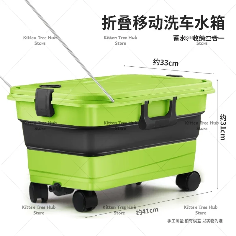 22L Foldable Car Wash Bucket Portable Space Saving Collapsible Cleaning Water Pail Multifunctional Mobile Washing Tool
