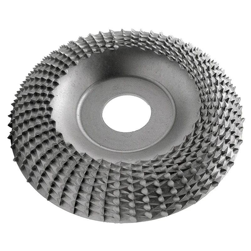 목재 조각 디스크 연마기 쉐이핑 디스크, 7/8 인치 보어 목재 그라인딩 휠, 조각 연마 디스크 (100mm, 아크 타입, 실버)