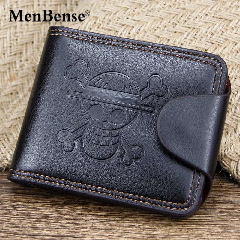 one piece men's wallet cartoon multi-function multi-card slot trendy coin clip black wallet men anime Japanese style halloween