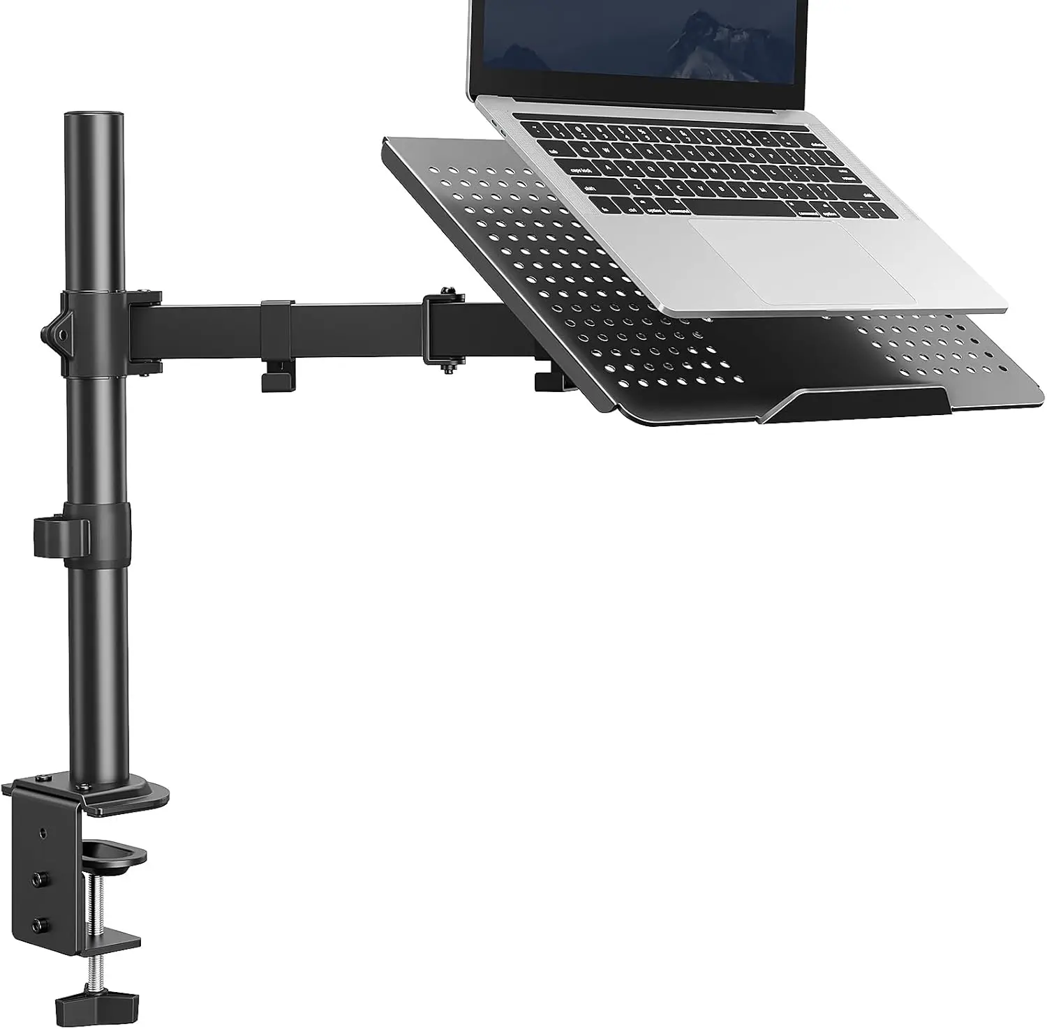 

Adjustable Monitor Arm for 17-32 Inch Screens, Ventilated Tray, Tilt Swivel Rotation, Supports Up to 22 lbs