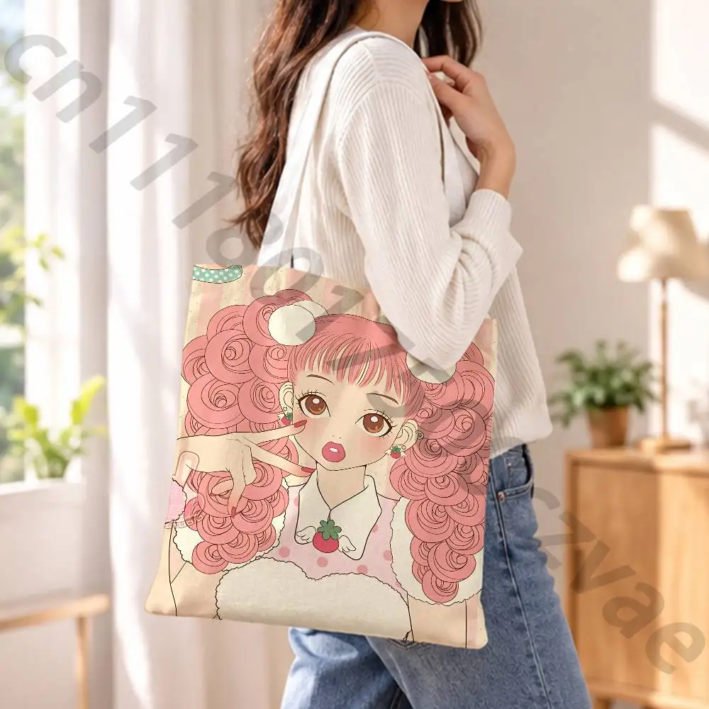 Miwako P-Paradise K-Kiss Reusable Fashionable Backpack Multifunctional Handbag Canvas Shopping Bag