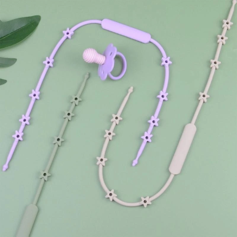 

J15U Цепочка для пустышки Силиконовый ремешок Держатель для пустышки без бисфенола А Цепочка для пустышки Аксессуар для кроватки