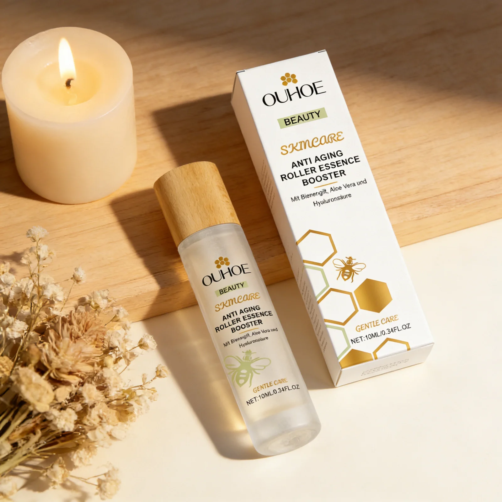 Roll-On Night Firming Hydrating Serum Moisturizing Tighten Skin Improve Elasticity Reduce Fine Lines Anti-Aging Facial Essence