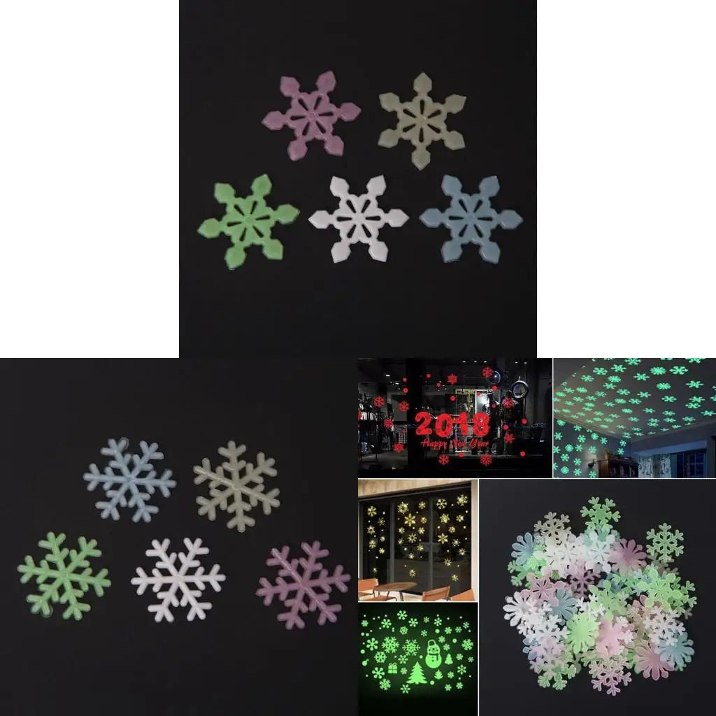 50Pcs 50Pcs 3D Luminous Snowflake Glow Light Home Garden Fluorescent Decal - Aliexpress Deal