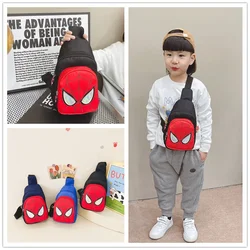 Kawaii Anime Spider-mans Chest Bag Superman Iron-Mans Cartoon One Shoulder Crossbody Bag Boy Kids Baby Gift Wasit Bags