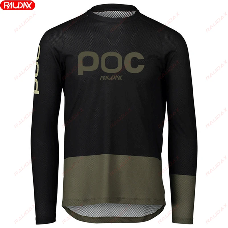 RAUDAX POC New MTB Downhill Cycling Shirt Off Road Motorcycle Breathable Long Sleeve Mountain Bike Preshrunk Water Riding Shirt