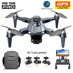 RG106 PRO Drone with 8K Camera GPS 3-axis Gimbal 5G Wifi FPV Dron Selfie Video 4K Brushless Foldable RC Quadcopter Dron 8000M