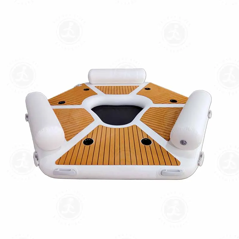 Hexagonal Inflatable Raft Water Platform Floating Chair Lounge Dock For Kids Adult Party