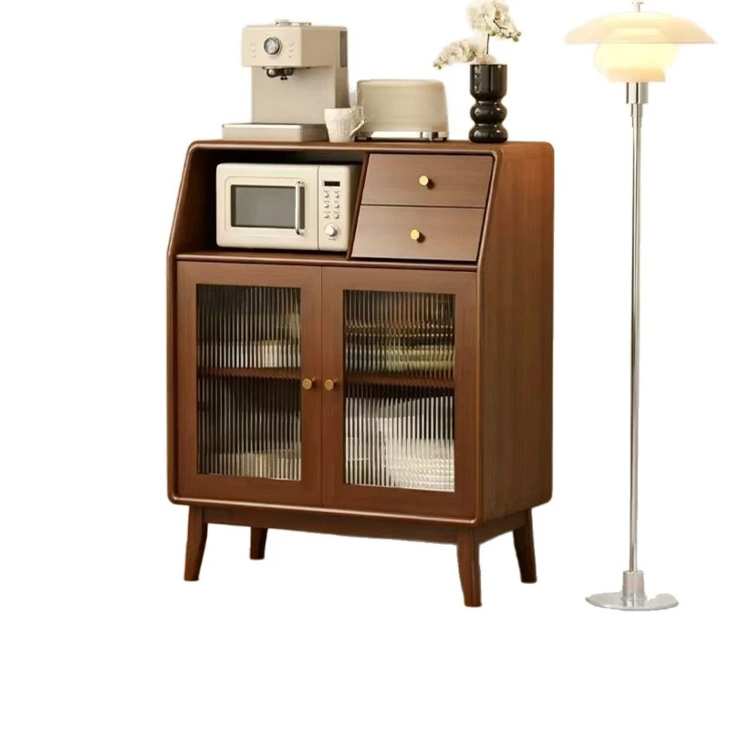 All solid wood dining side cabinet integrated storage cabinet against the wall living room wine