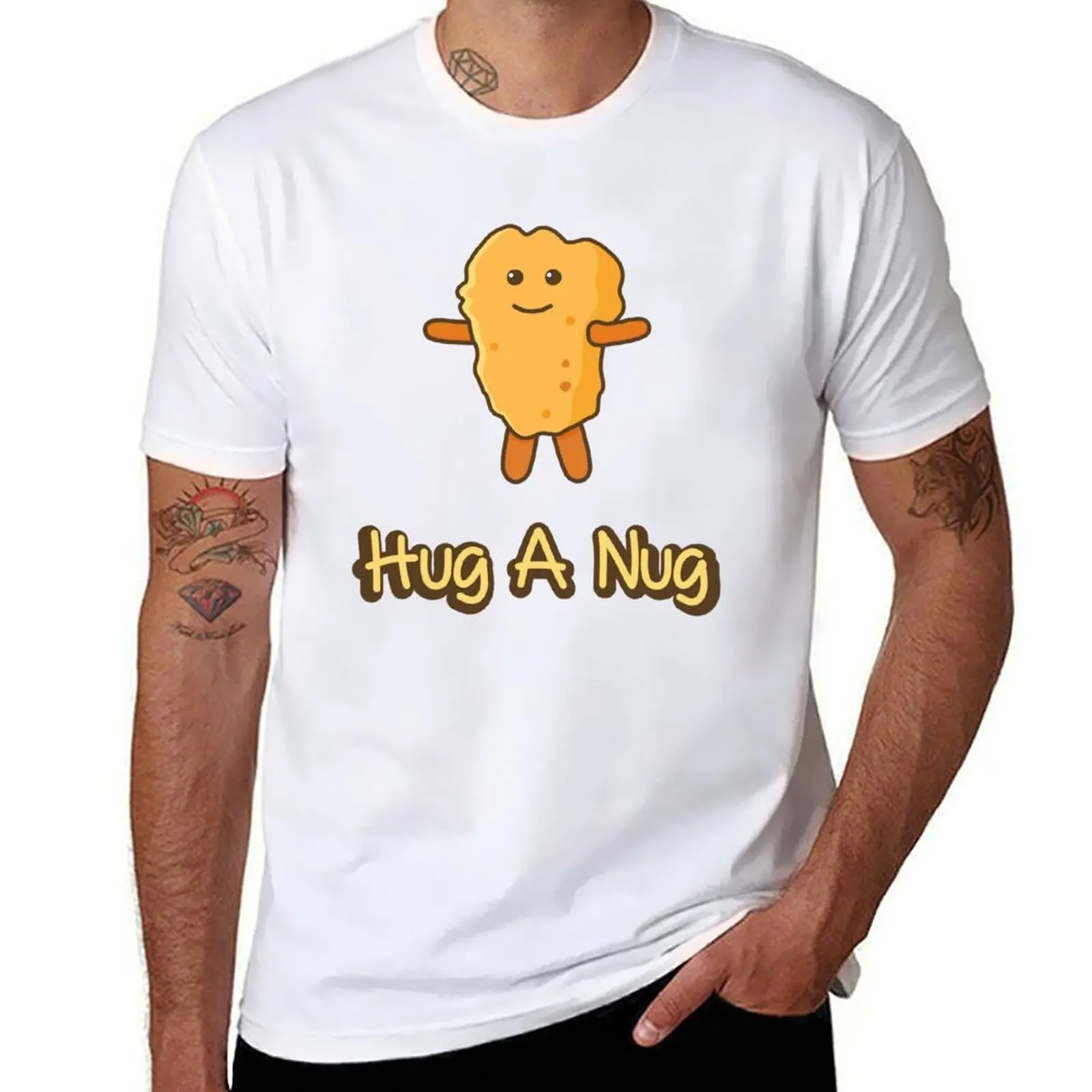 

Hug A Nug Chicken Nugget T-Shirt man t shirt designer cotton t shirts man 100% T-Shirt