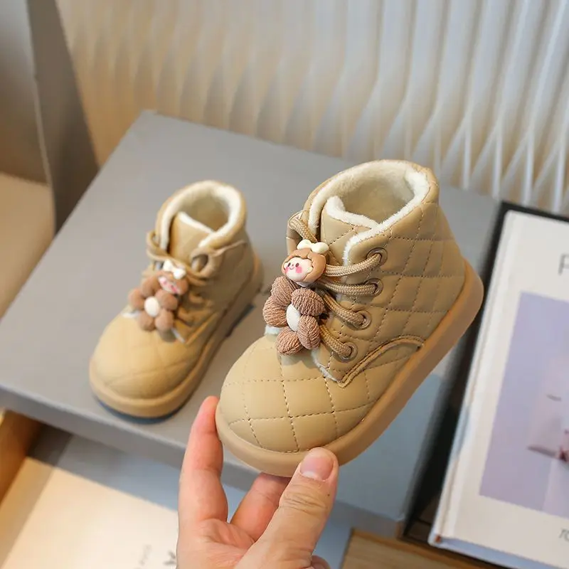 

Warm Waterproof Ankle Boots for Girls 2006 New Winter Style Cartoon Children's Cotton Shoes Toddler