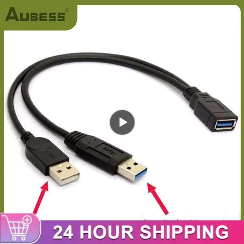 Port USB2.0 Hub USB 2.0 Male To 2 Dual USB Female Jack Splitter Hub Power Cord Adapter for PC Phone Laptop Cable